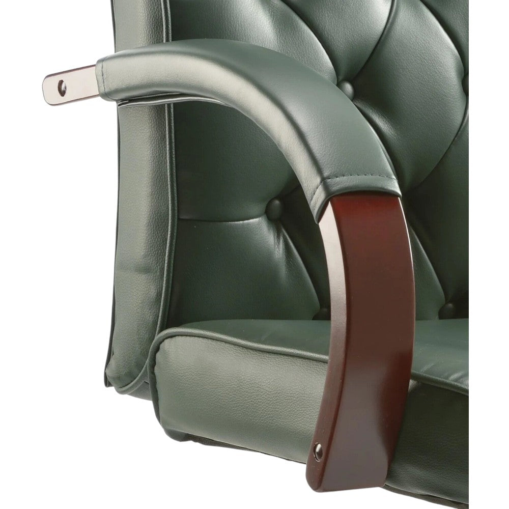 Dynamic Chesterfield Bonded Leather Executive Chair with Arms