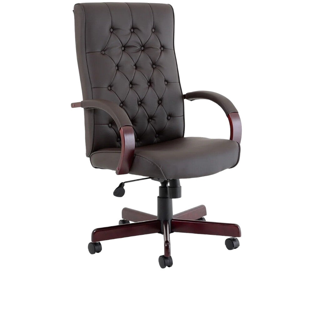 Dynamic Chesterfield Bonded Leather Executive Chair with Arms