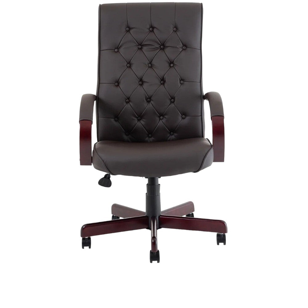 Dynamic Chesterfield Bonded Leather Executive Chair with Arms