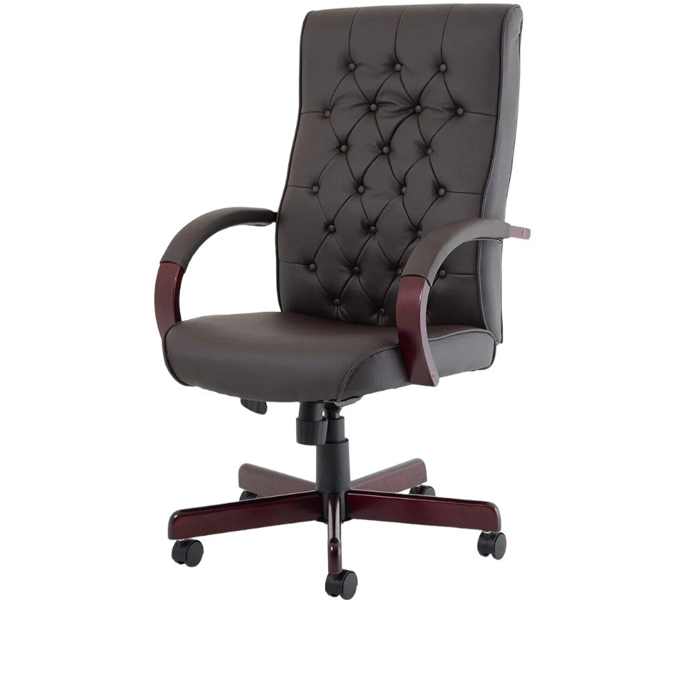 Dynamic Chesterfield Bonded Leather Executive Chair with Arms