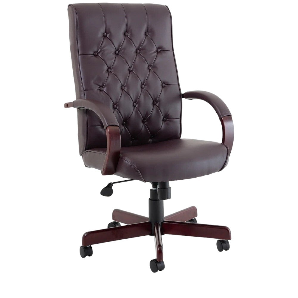 Dynamic Chesterfield Bonded Leather Executive Chair with Arms