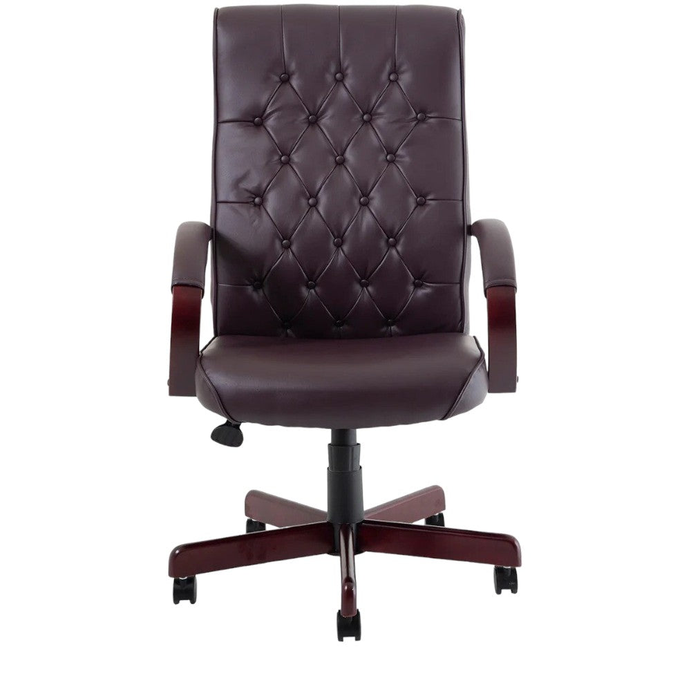 Dynamic Chesterfield Bonded Leather Executive Chair with Arms