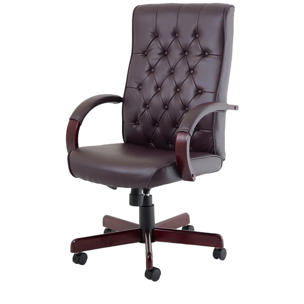 Dynamic Chesterfield Bonded Leather Executive Chair with Arms