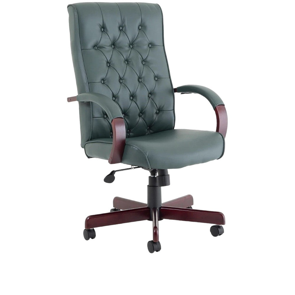 Dynamic Chesterfield Bonded Leather Executive Chair with Arms