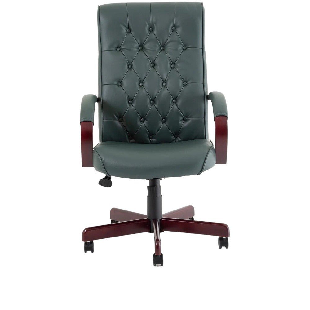 Dynamic Chesterfield Bonded Leather Executive Chair with Arms